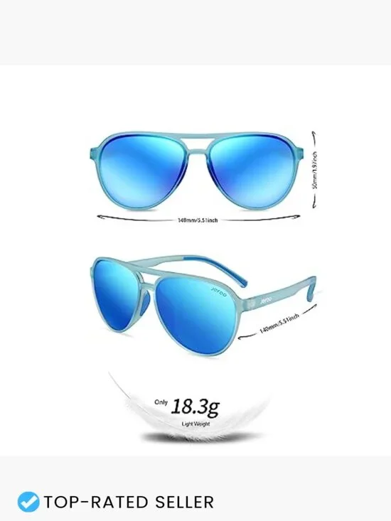 Retro Aviator Sunglasses Polarized UV400 Protection Trendy Sports Outdoor - Picture 4 of 7